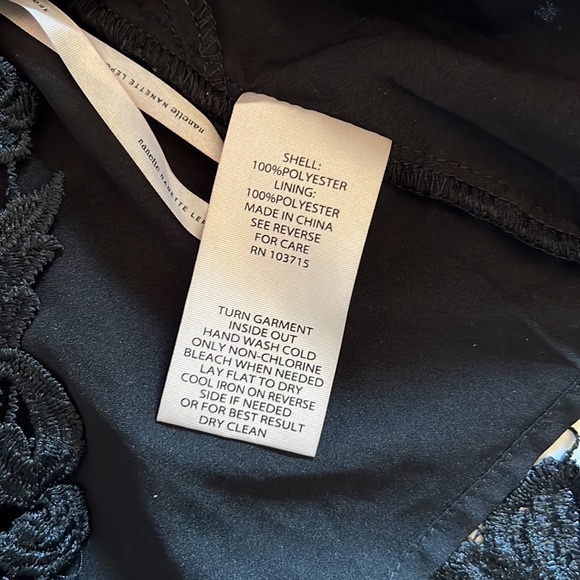 Nanett Lepore M black lace tank zipper back lined NWT high neck lined - Picture 9 of 9